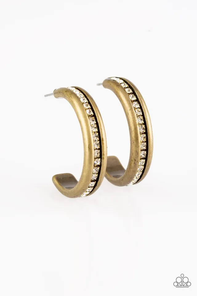 Paparazzi Earring ~ 5th Avenue Fashionista - Brass
