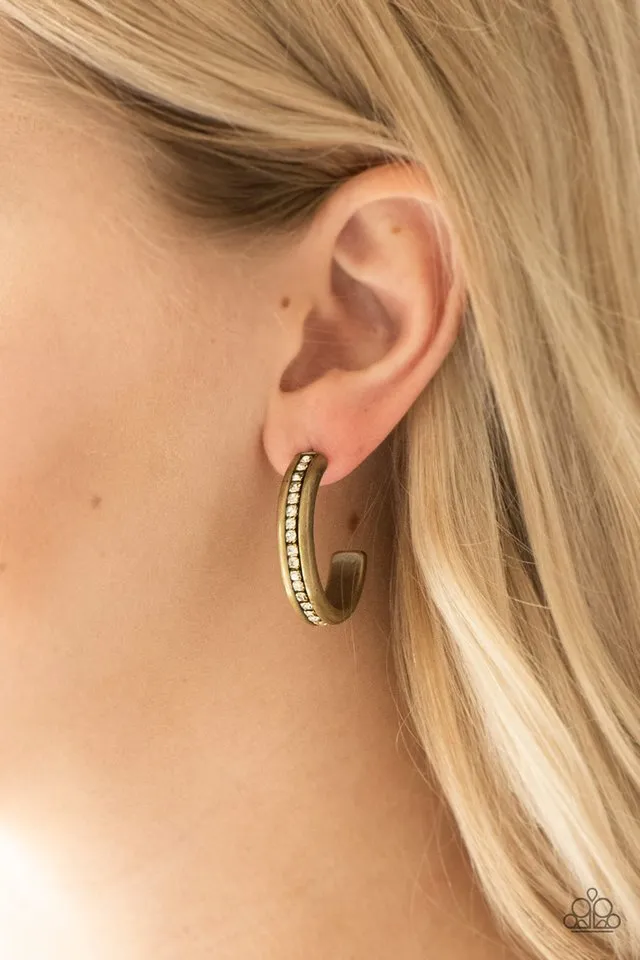 Paparazzi Earring ~ 5th Avenue Fashionista - Brass