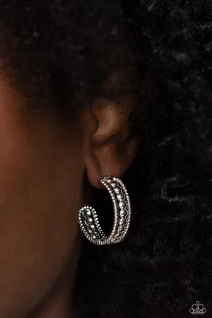 Paparazzi Earring ~ Dotted Darling - Silver