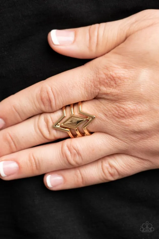 Paparazzi Ring ~ Deceivingly Diamond - Gold