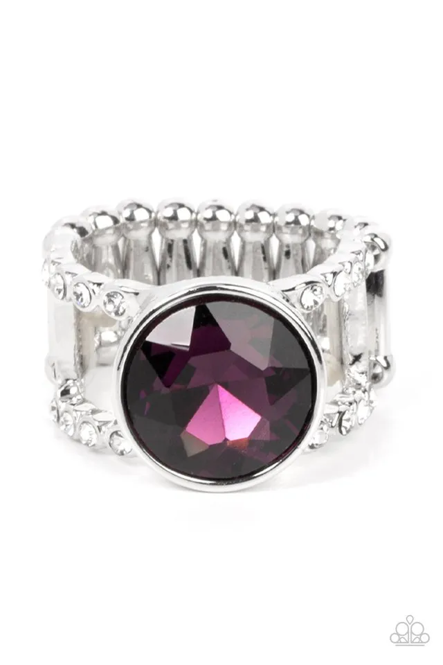 Paparazzi Ring ~ High Roller Sparkle - Purple