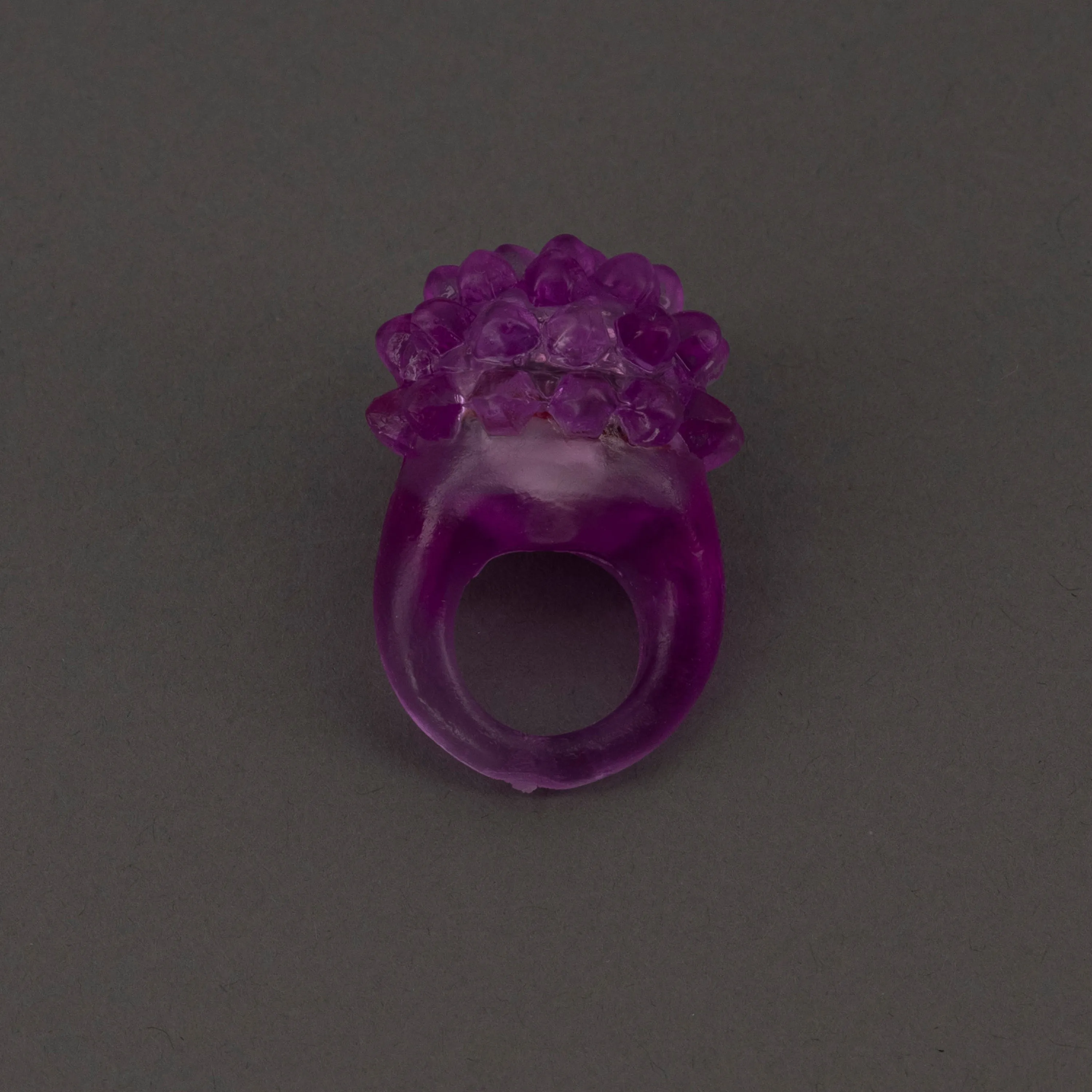 Purple LED Light Up Flashing Jelly Bumpy Rings - Pack of 6