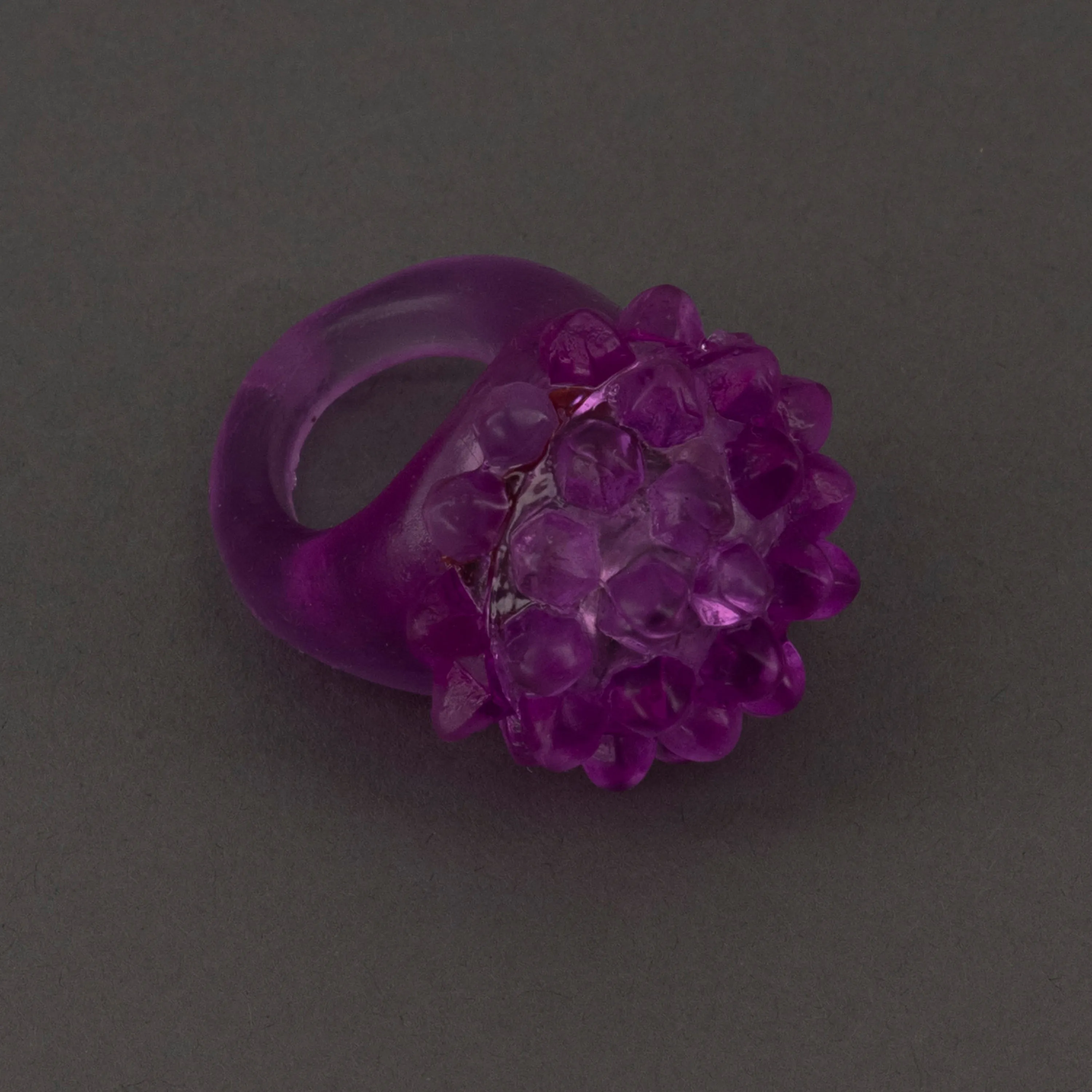 Purple LED Light Up Flashing Jelly Bumpy Rings - Pack of 6