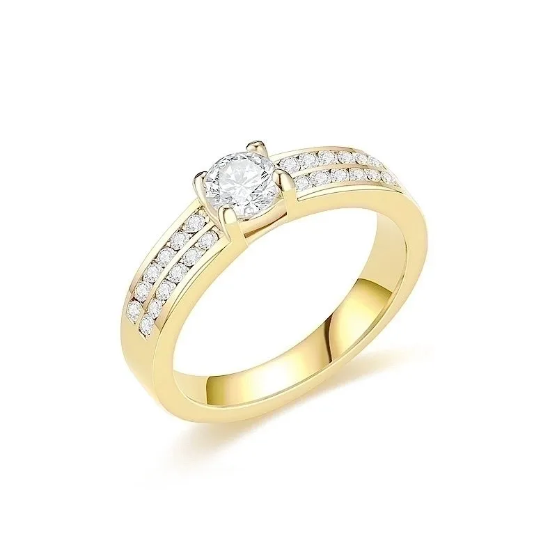 Romantic Shiny Round Titanium Steel Polishing Plating Inlay Zircon Rings