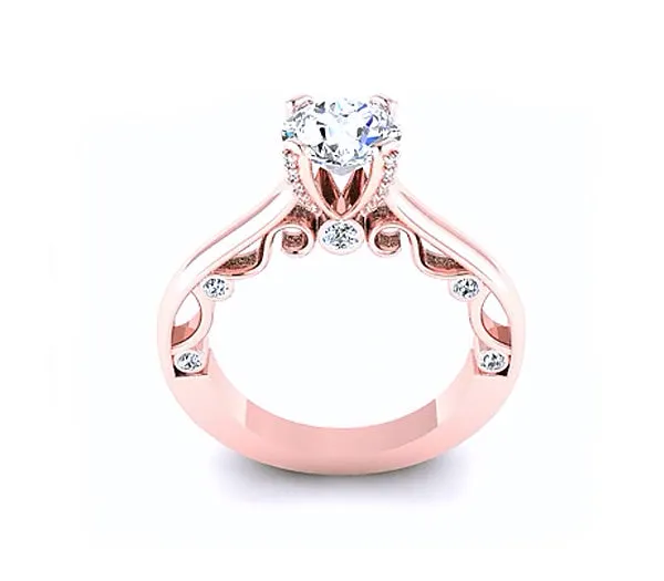 ROMANTIC SOLITAIRE EMBELLISHED WITH DIAMONDS