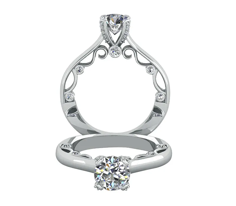 ROMANTIC SOLITAIRE EMBELLISHED WITH DIAMONDS