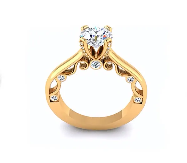 ROMANTIC SOLITAIRE EMBELLISHED WITH DIAMONDS