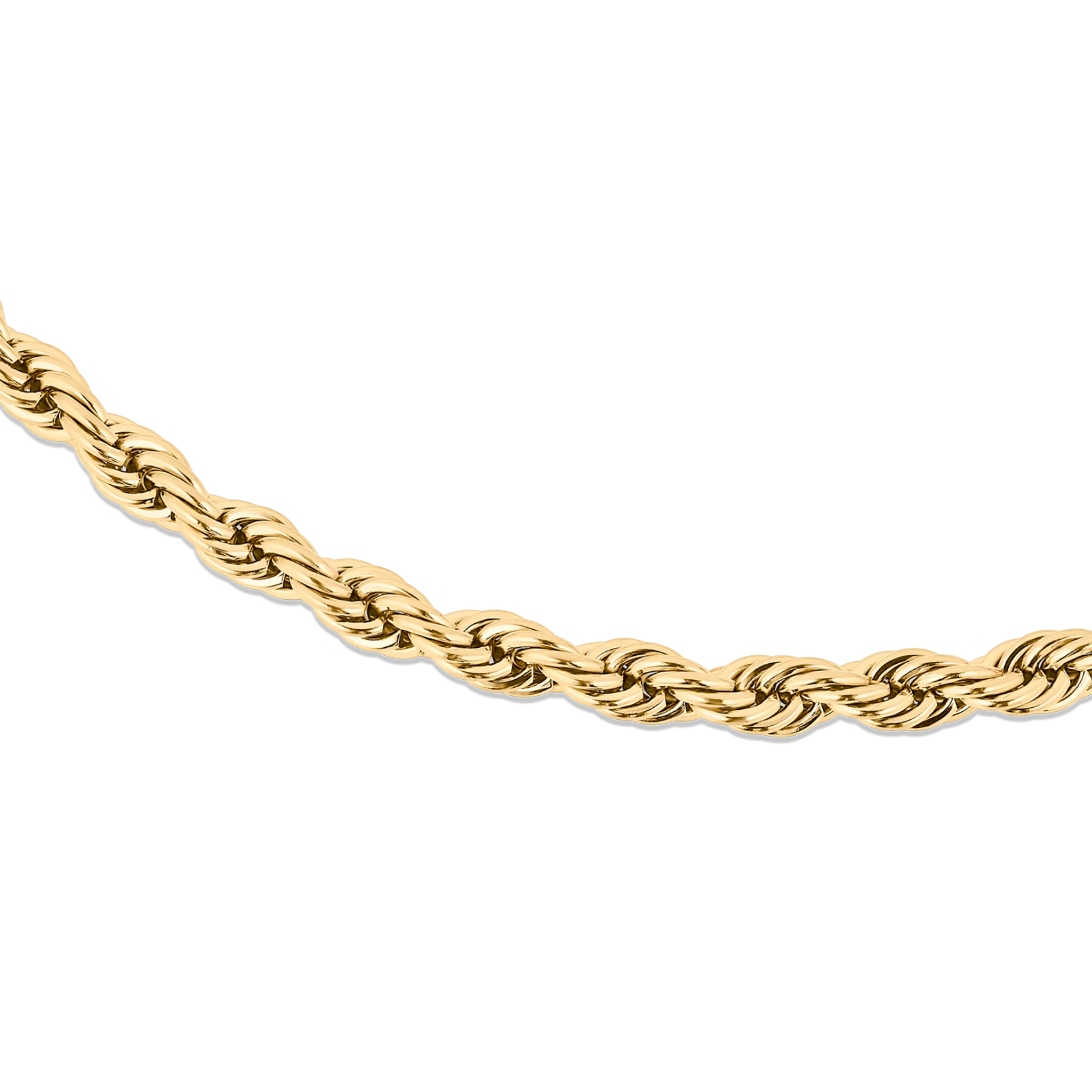 Rope Bracelet, Gold/Stainless Steel (3.5mm)