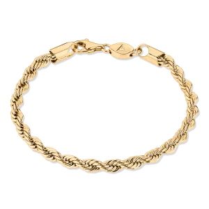 Rope Bracelet, Gold/Stainless Steel (3.5mm)
