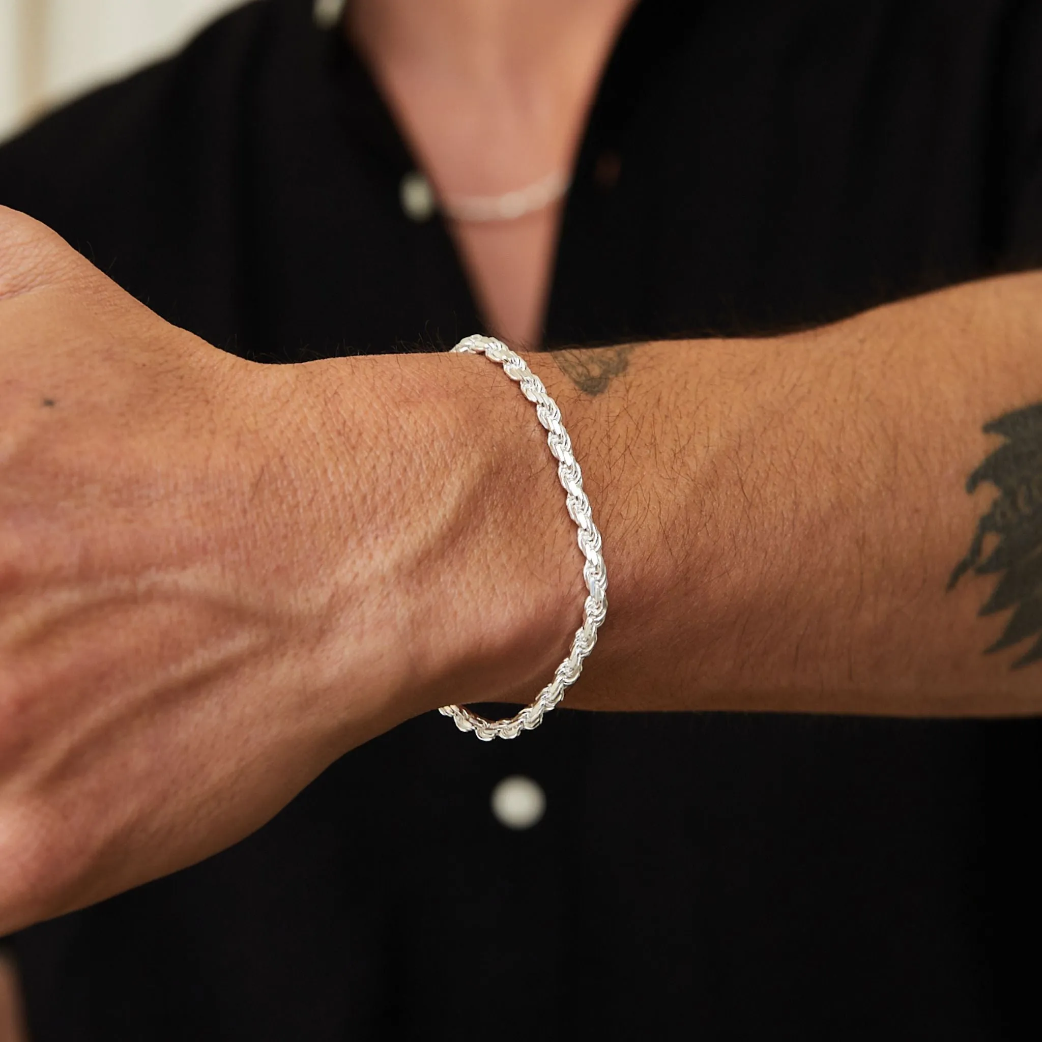 Rope Bracelet, Stainless Steel (3.5mm)