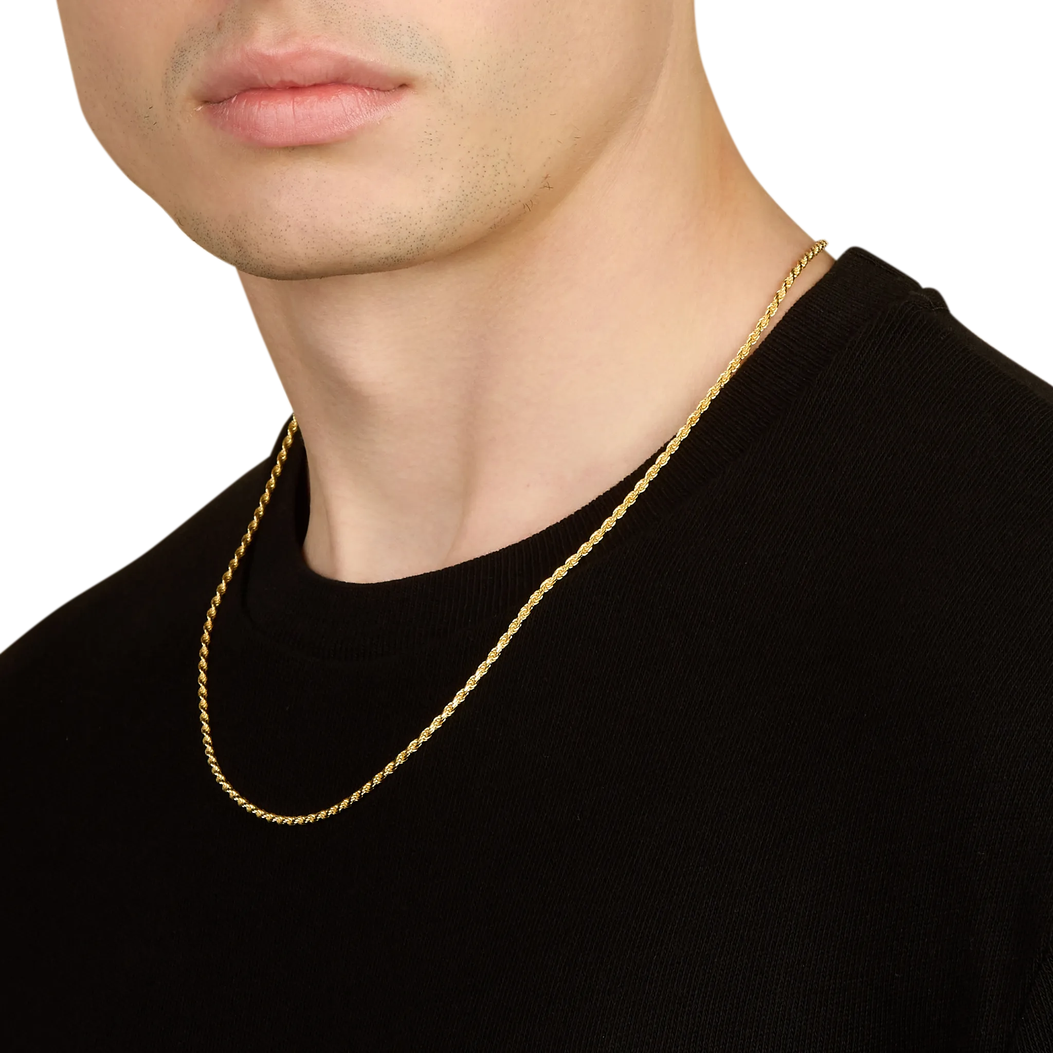 Rope Chain, Gold/Stainless Steel (2.3mm)