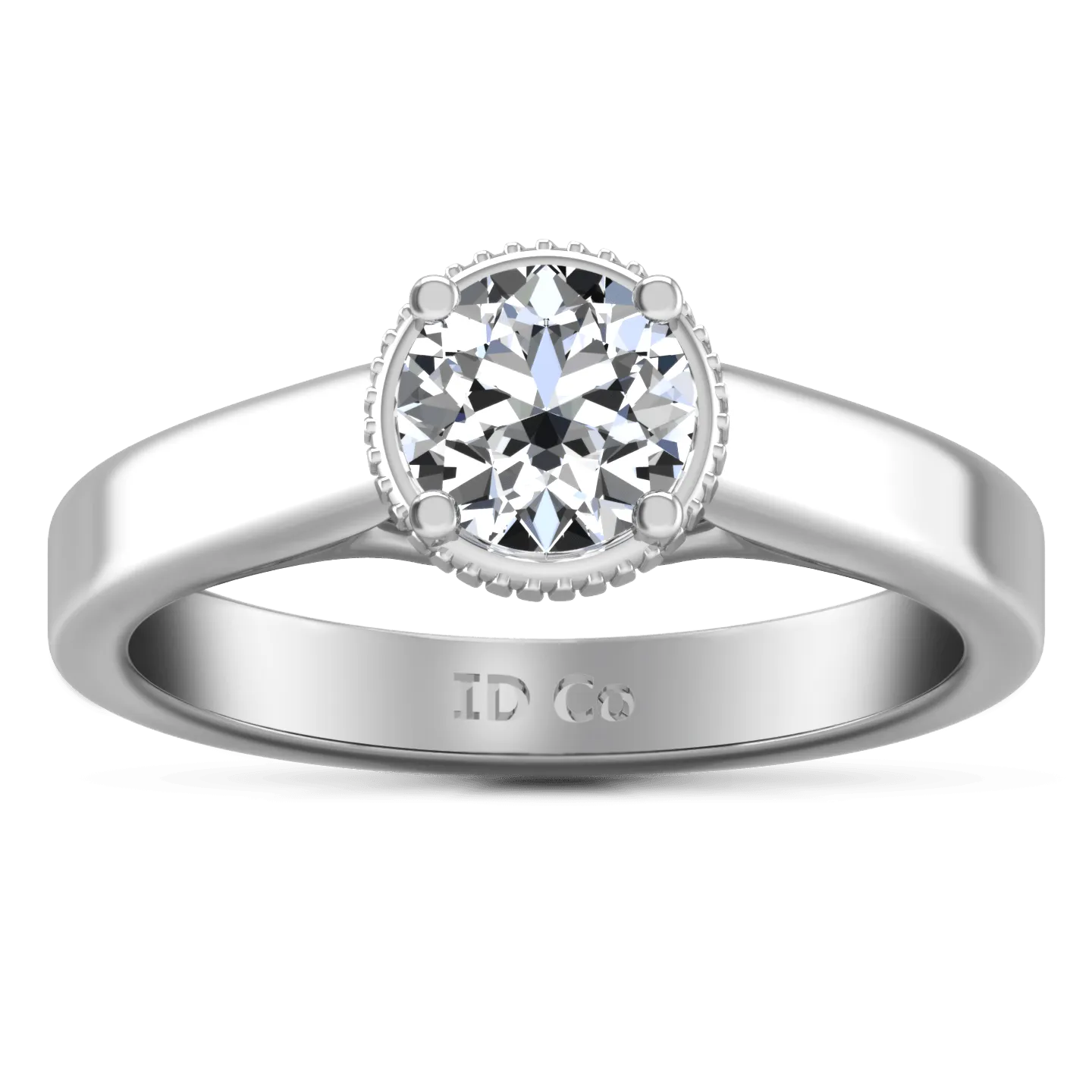 Round Diamond Solitaire Engagement Ring Carina  14K White Gold