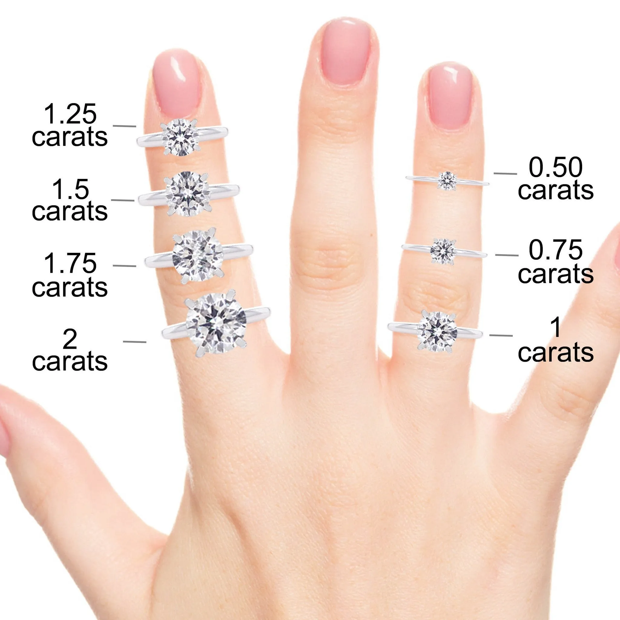 Round Diamond Solitaire Engagement Ring Carina  14K White Gold