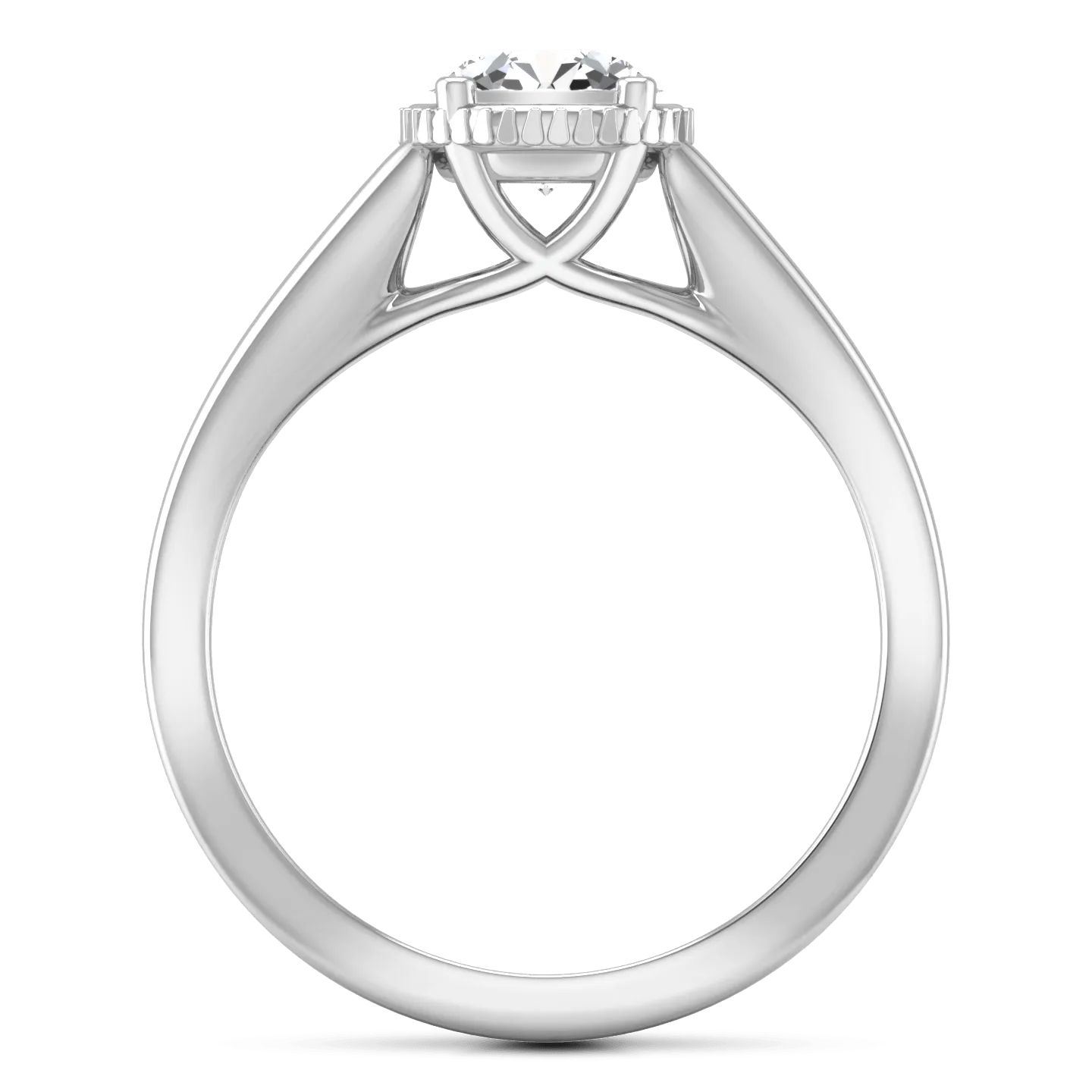 Round Diamond Solitaire Engagement Ring Carina  14K White Gold