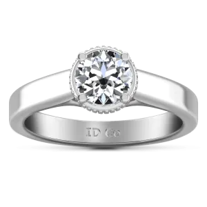 Round Diamond Solitaire Engagement Ring Carina  14K White Gold