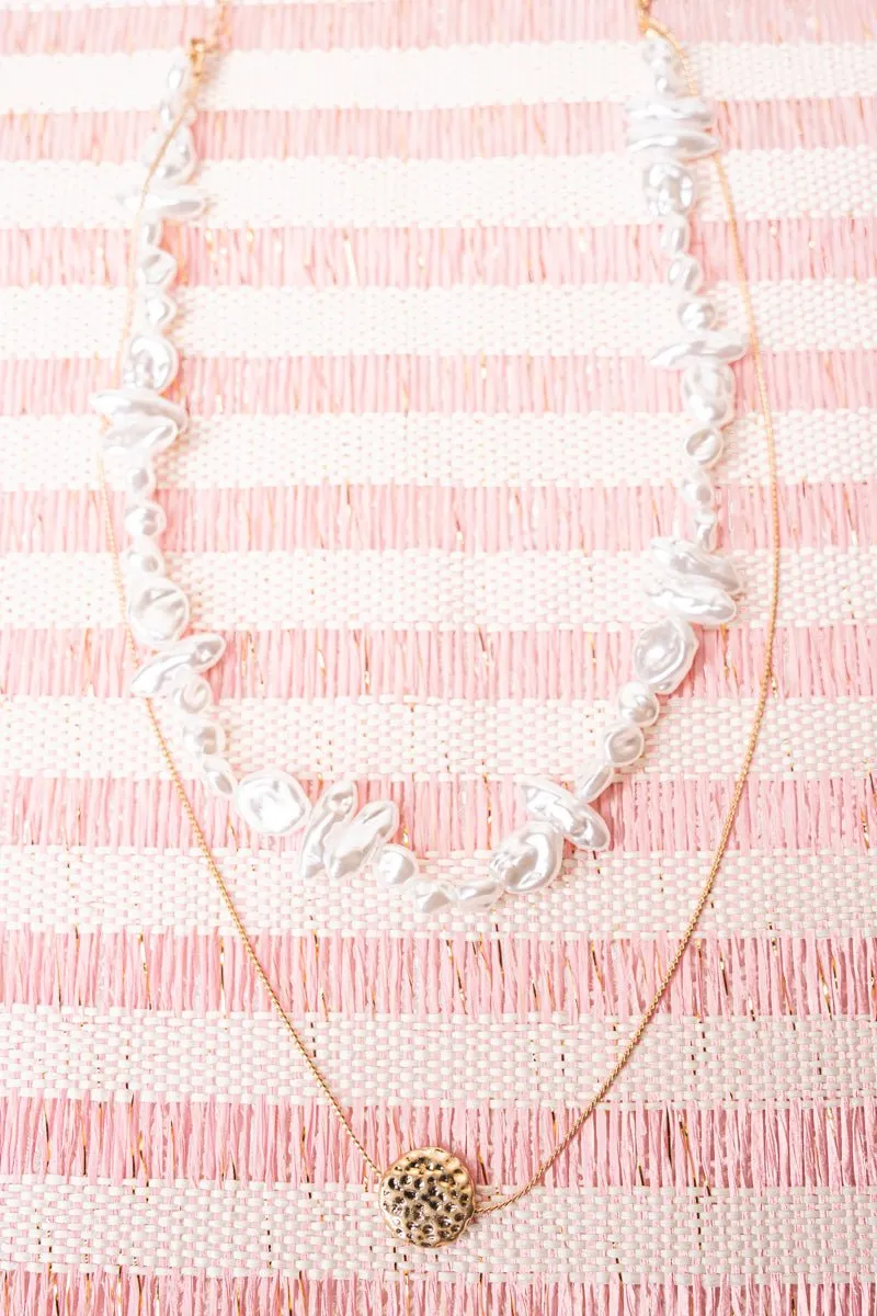 SALE! Crystal Avenue Natalie Pearl and Goldtone Layered Necklace