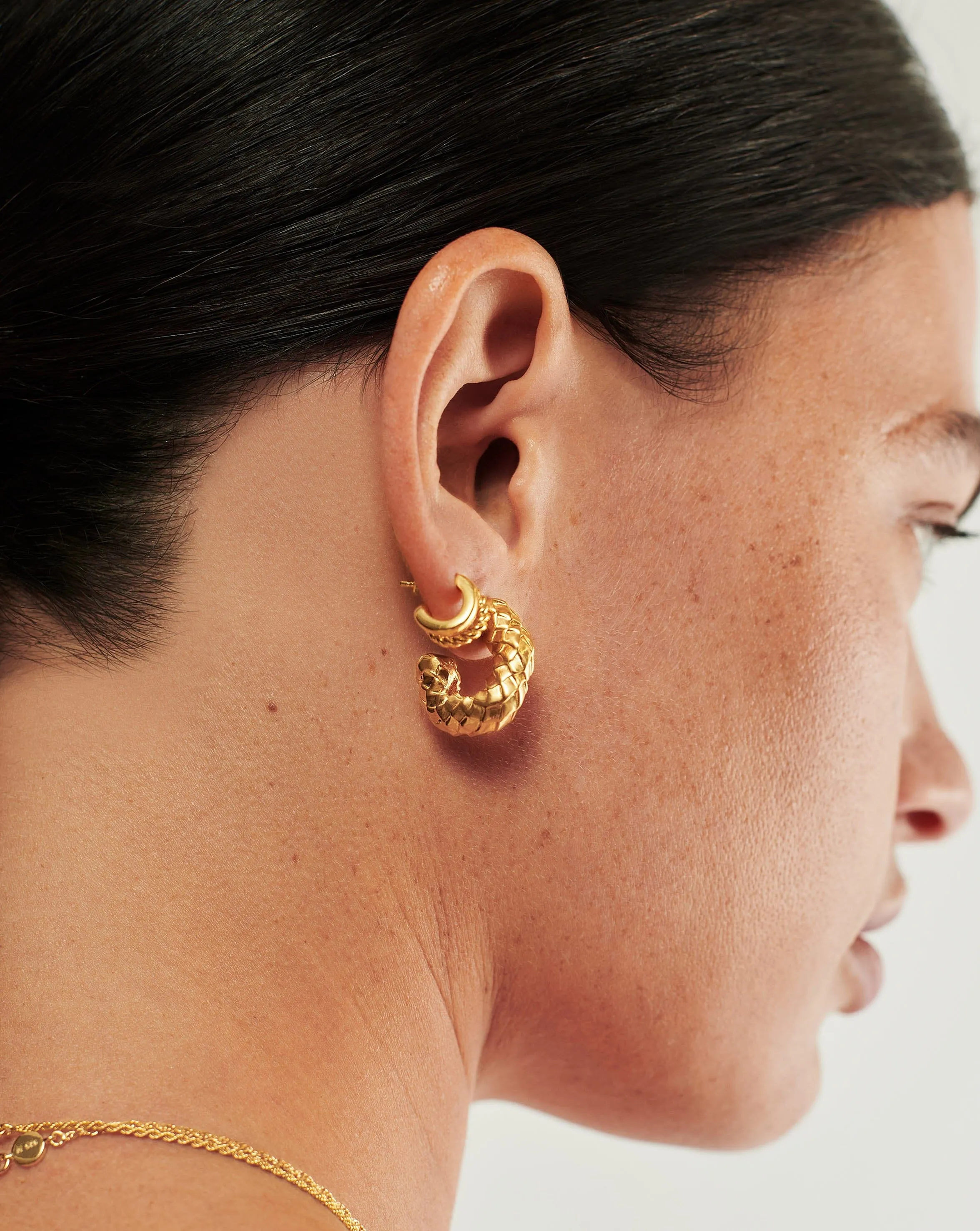 Serpent & Radial Hoop Earring Set | 18ct Gold Plated Vermeil