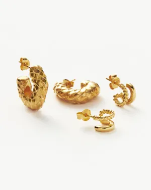 Serpent & Radial Hoop Earring Set | 18ct Gold Plated Vermeil