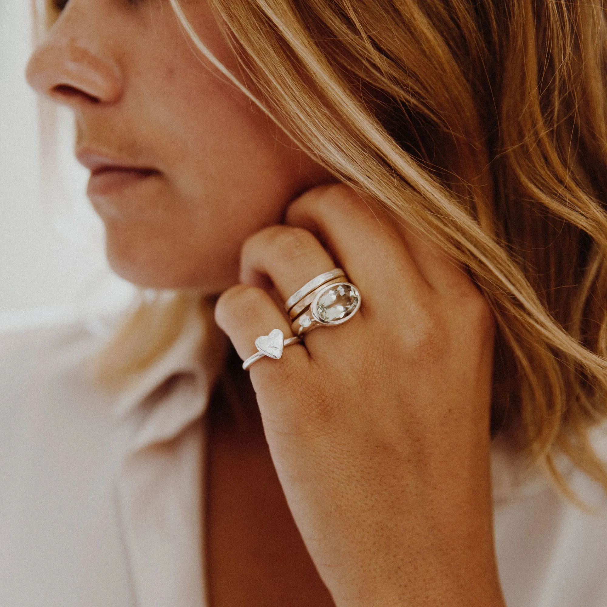 Silver Baby Heart Love Struck Ring