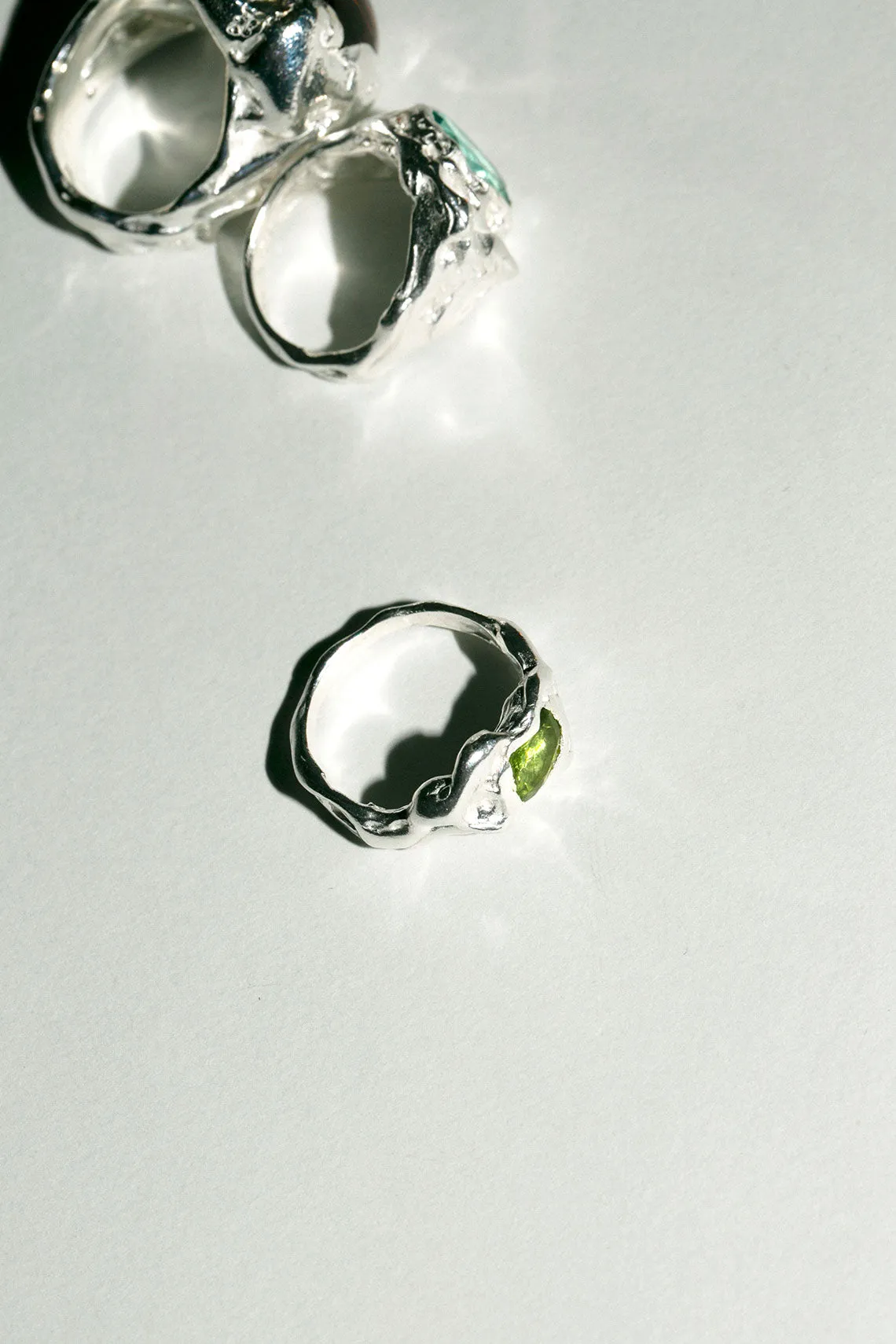 Silver with Green Ola Ring