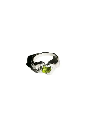 Silver with Green Ola Ring