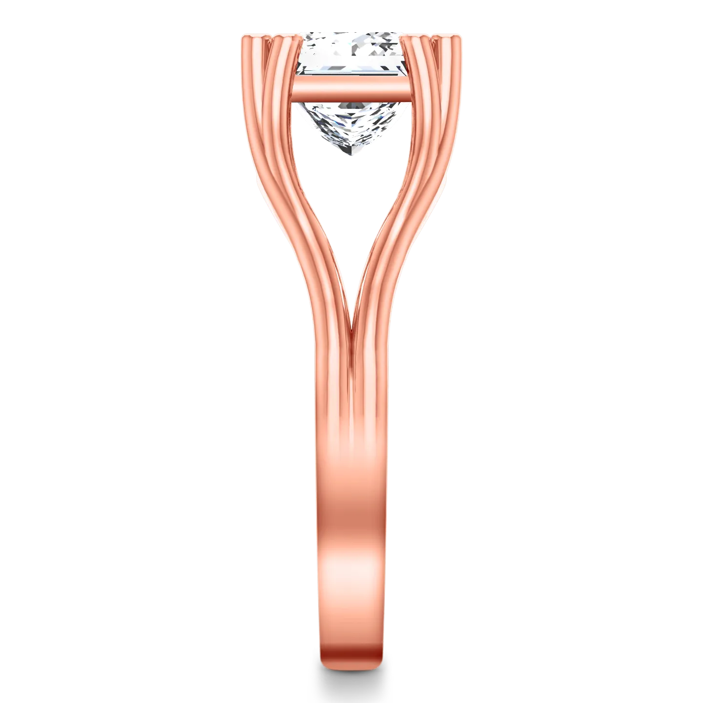 Solitaire Princess Cut Engagement Ring Bella 14K Rose Gold