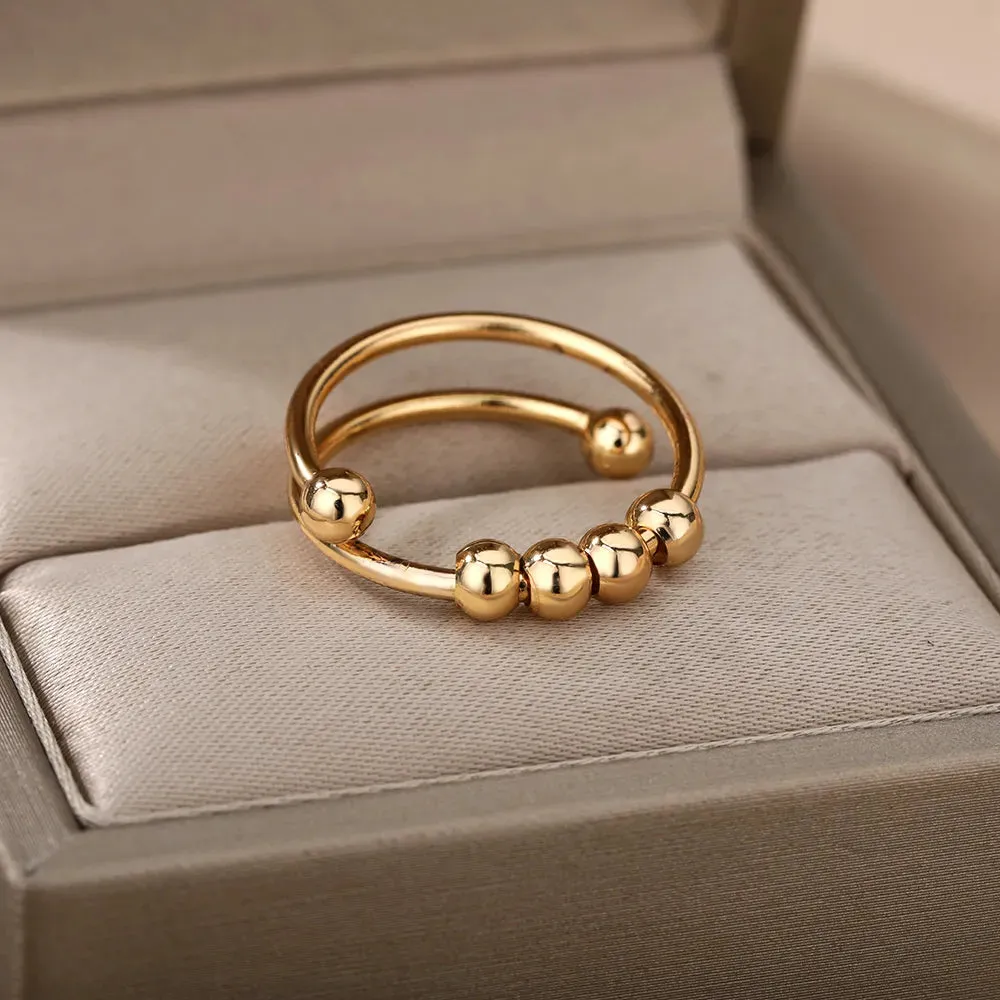 Stainless Steel Snake Rings For Women Men Gold Plated Open Adjustable Zircon Ring Vintage Gothic Aesthetic Jewelry anillos mujer