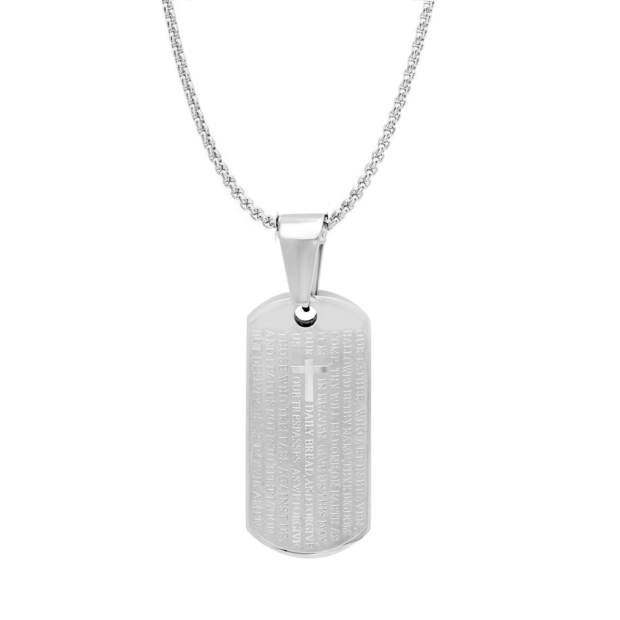 SteelTime Lords Prayer Beveled Dog Tag
