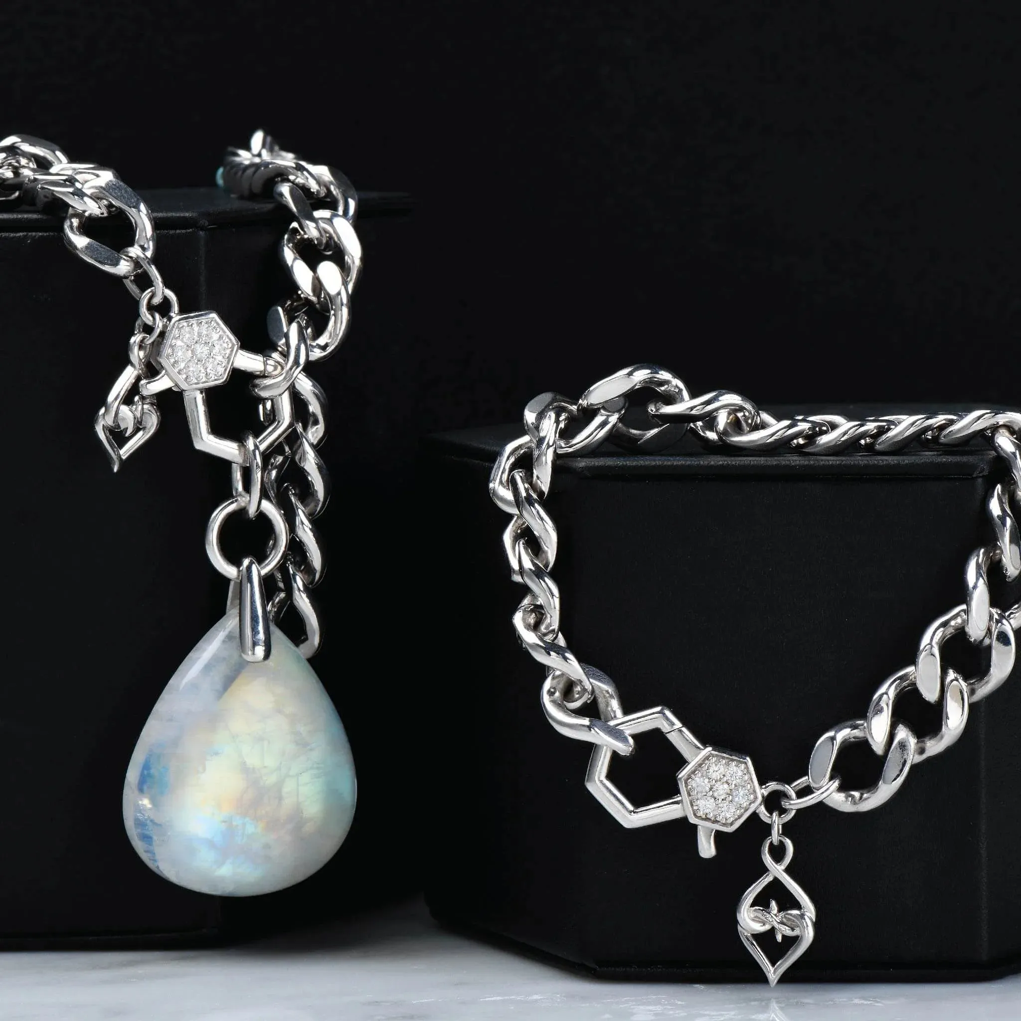 Sterling Silver White Sapphire Miami Cuban Bracelet