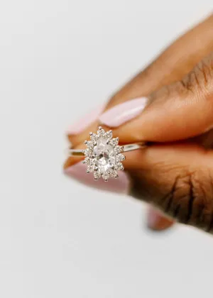 The Soleil | .75ct Pear Moissanite | White Gold