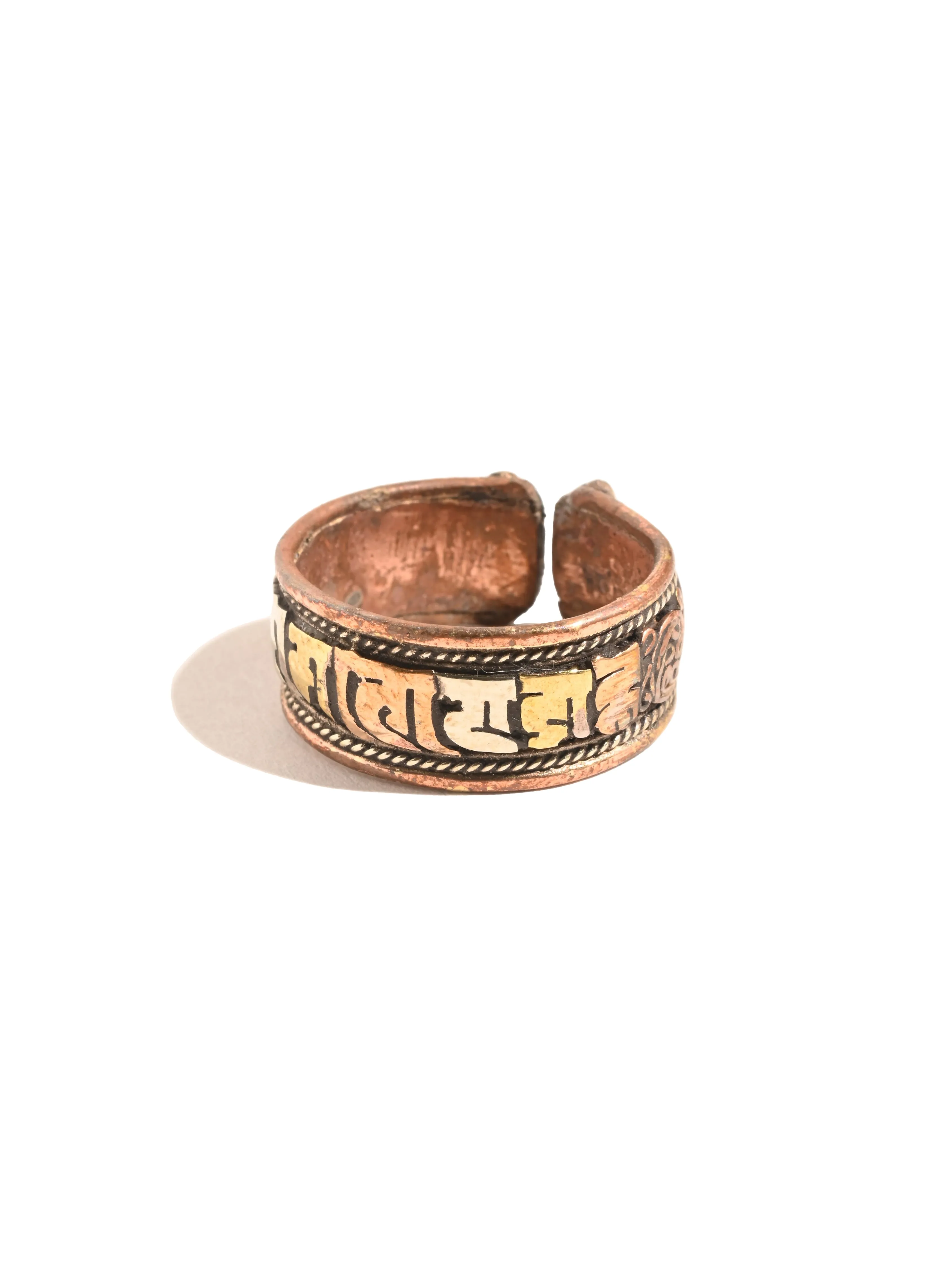 Tibetan OM Mane Padme Hum Ring Copper