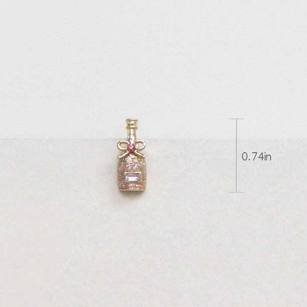Tiny Champagne Ribbon Stud Earrings