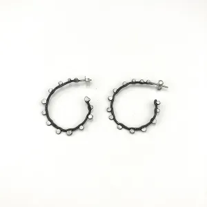 Tread Hoops Earrings Medium 1.4"