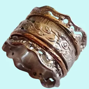 Wedding rings for woman. Fidget spinner ring floral romantic spinner ring. Promise rings for women