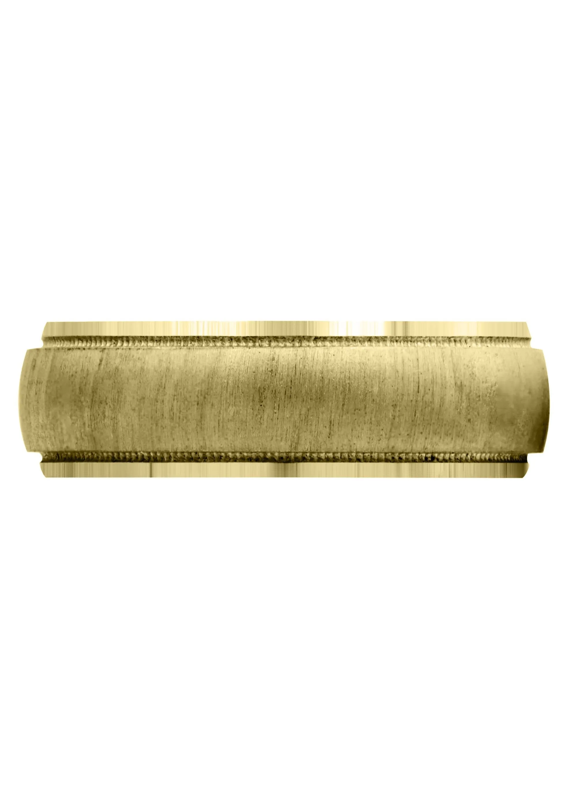 Yellow Gold Carved Simple Mens Wedding Band | Cross Satin Finish (Jason)
