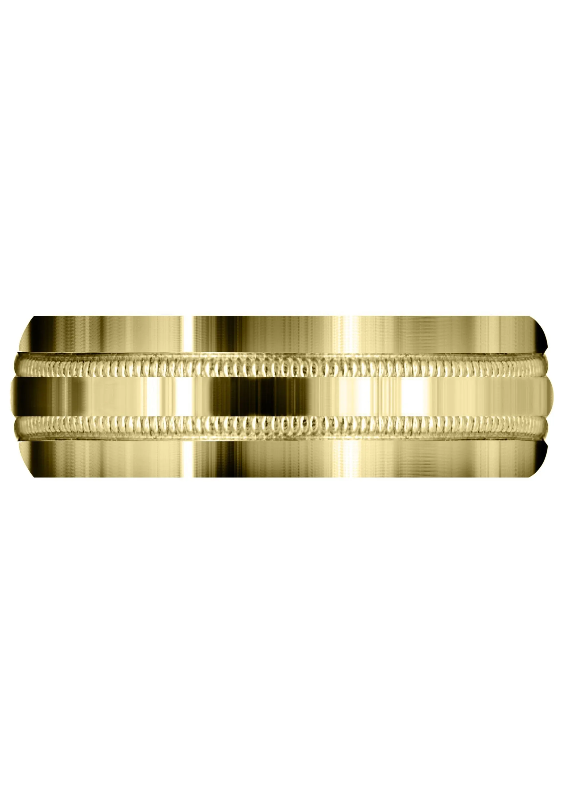 Yellow Gold Carved Simple Mens Wedding Band | High Polish Finish (Dominic)
