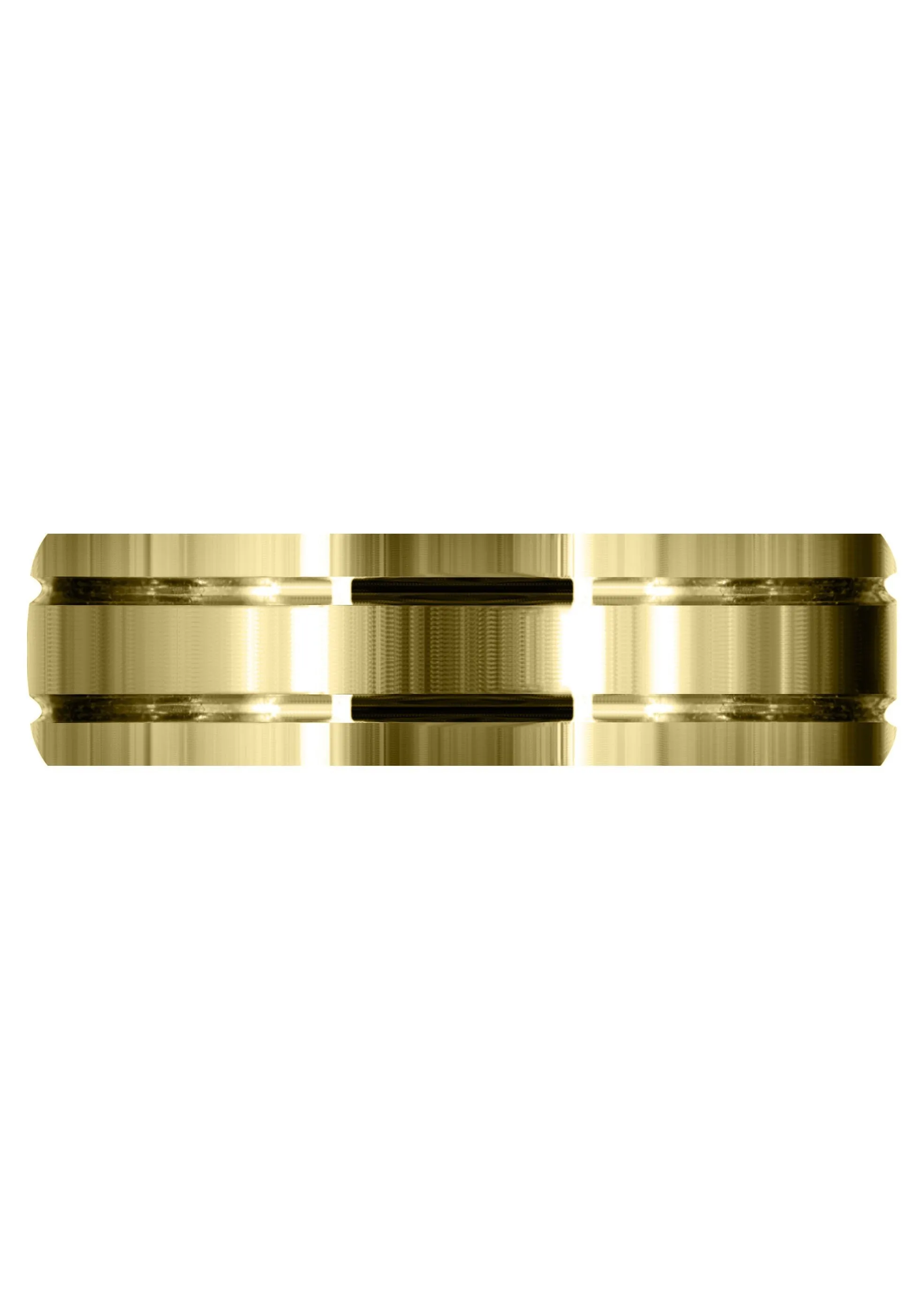 Yellow Gold Carved Simple Mens Wedding Band | Satin Finish (Jaxson)