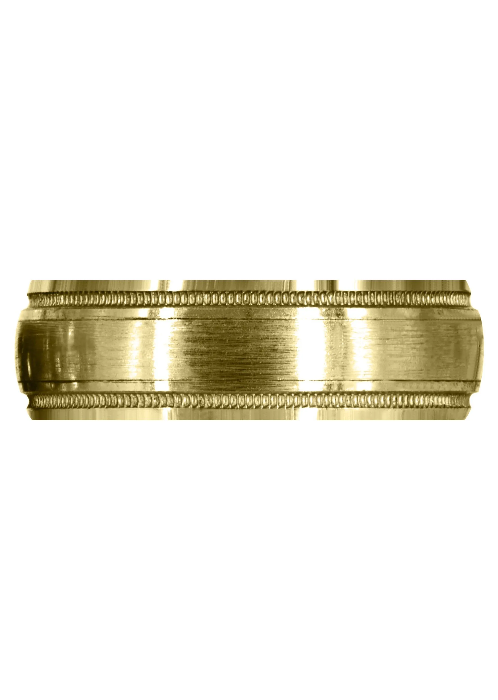 Yellow Gold Carved Simple Mens Wedding Band | Satin Finish (Oliver)