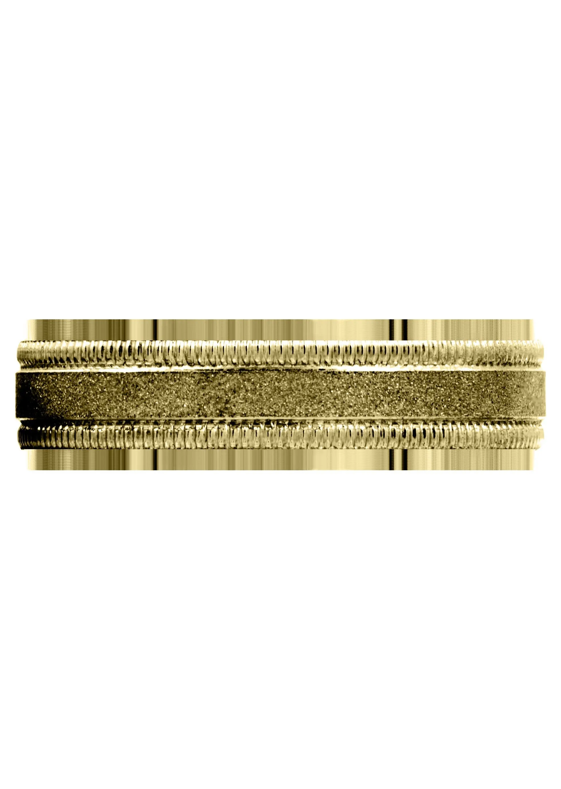 Yellow Gold Carved Simple Mens Wedding Band | Satin / High Polish Finish (Luis)